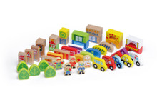 Puzzle City Blocks Set di blocchi di legno 19277