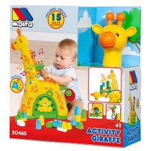 Attività musicali con la giraffa con i mattoncini Moltó