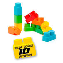 Cavalcabile rosso 3 in 1 + Set blocchi - pezzi inclusi