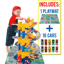 Parcheggio Bambini 6 Piani + 10 auto + 1 tappeto da gioco