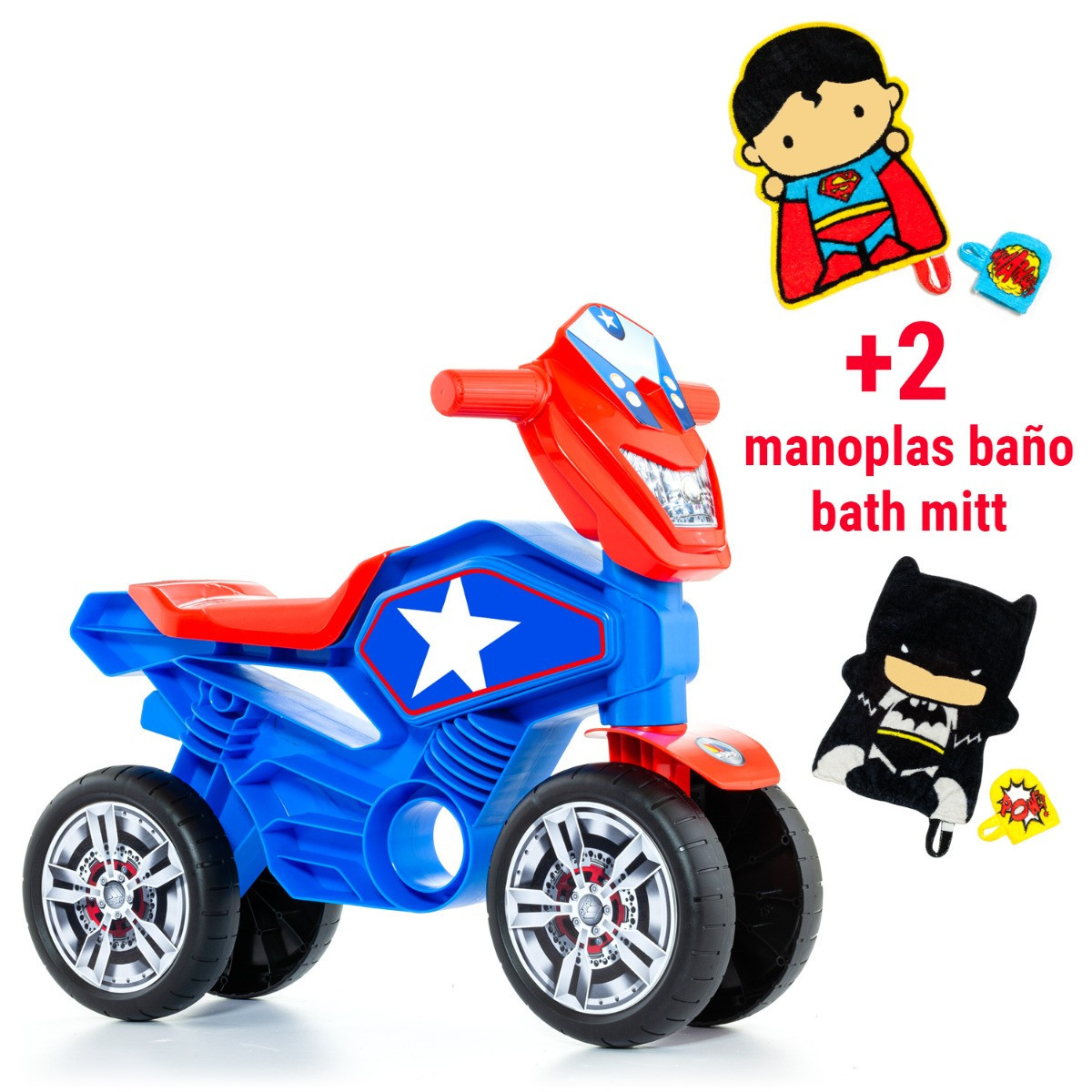 La mia prima moto da corsa Molto Cross Star + 2 guanti da bagno 22203/WEB1