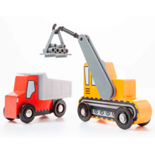 Set di veicoli da costruzione in legno 22270