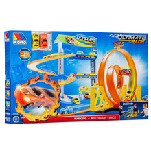 Parcheggio giocattolo con Doppio Looping + Binari + Accessori 23406/GR