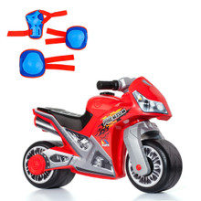 Moto Cavalcabile Molto Cross Premium Rosso + Protezioni Blu 12221/WEB4
