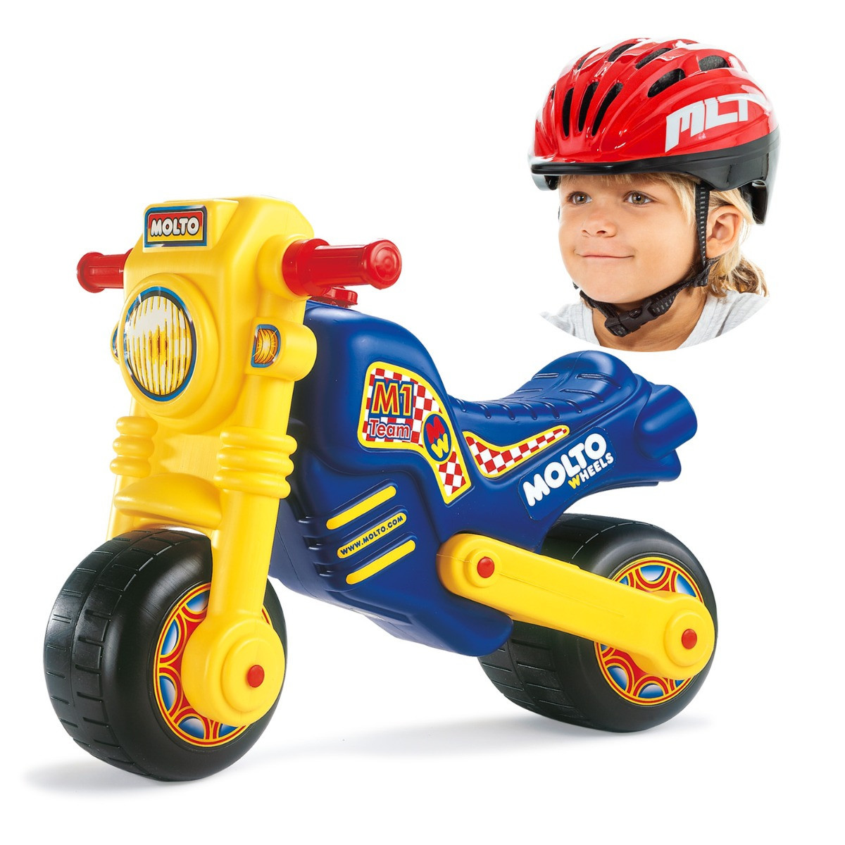 Moto cavalcabile Molto Cross + Casco Rosso MLT 06228/WEB2