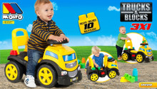 3-in-1-Rutschauto + Satz Blöcke