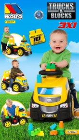 3-in-1-Rutschauto + Satz Blöcke