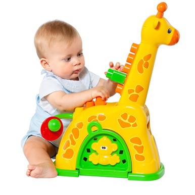 Giraffe, Music-Activity-Center mit Baussteinen von Molto - Gelb
