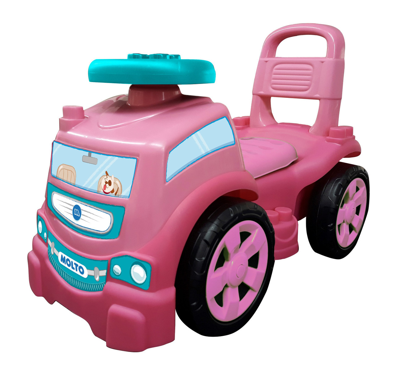 3 x 1 rosa Aufsitztruck mit 10 Blöcken