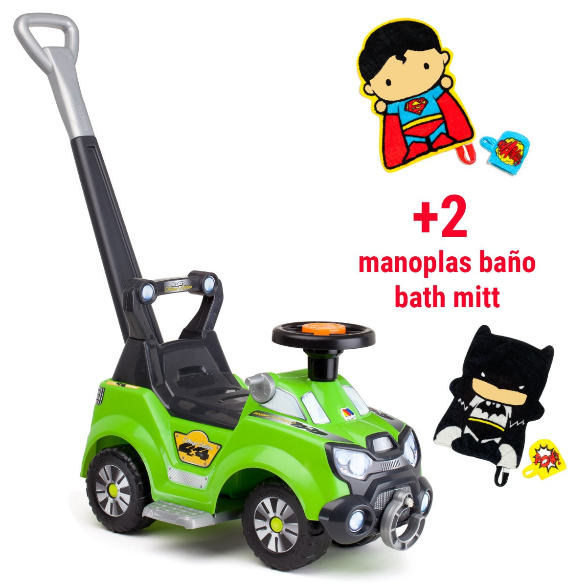 4x4 Aufsitz-Vier-in-Eins + 2 Badehandschuhe 13239/WEB1