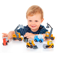 Set Baufahrzeuge aus Holz 22270