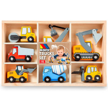 Set Baufahrzeuge aus Holz 22270