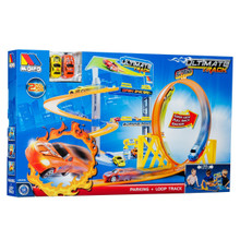 Spielzeugparkplatz mit Looping + Schienen + Zubehör 23405/GR