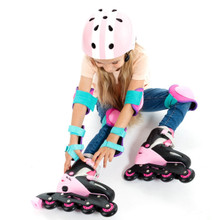 Skating-Schutz, Ellbogenschützer und Handgelenkschützer Pink 23209