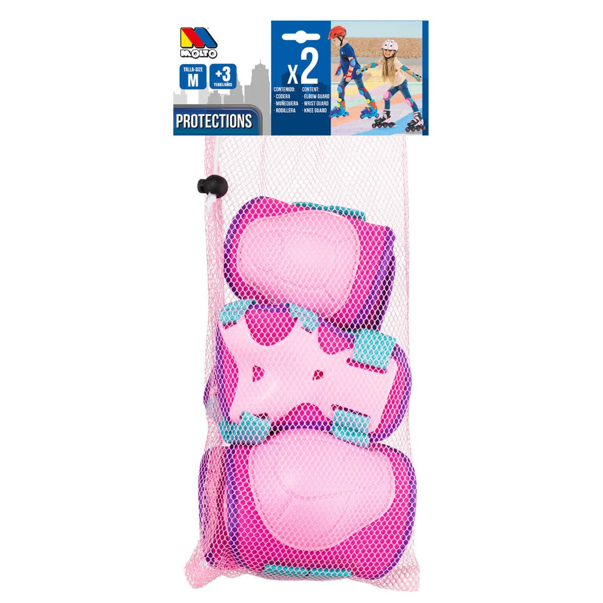 Skating-Schutz, Ellbogenschützer und Handgelenkschützer Pink 23209