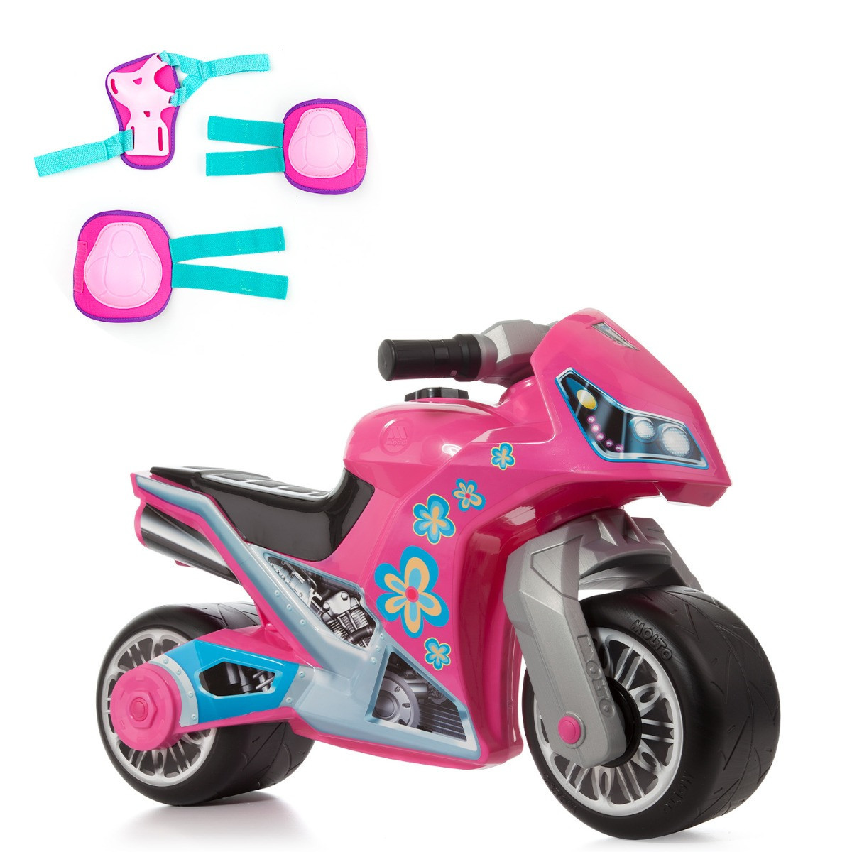 Moto Moto Cross Premium Ride-On Pink + Pink Protektoren 12222/WEB3