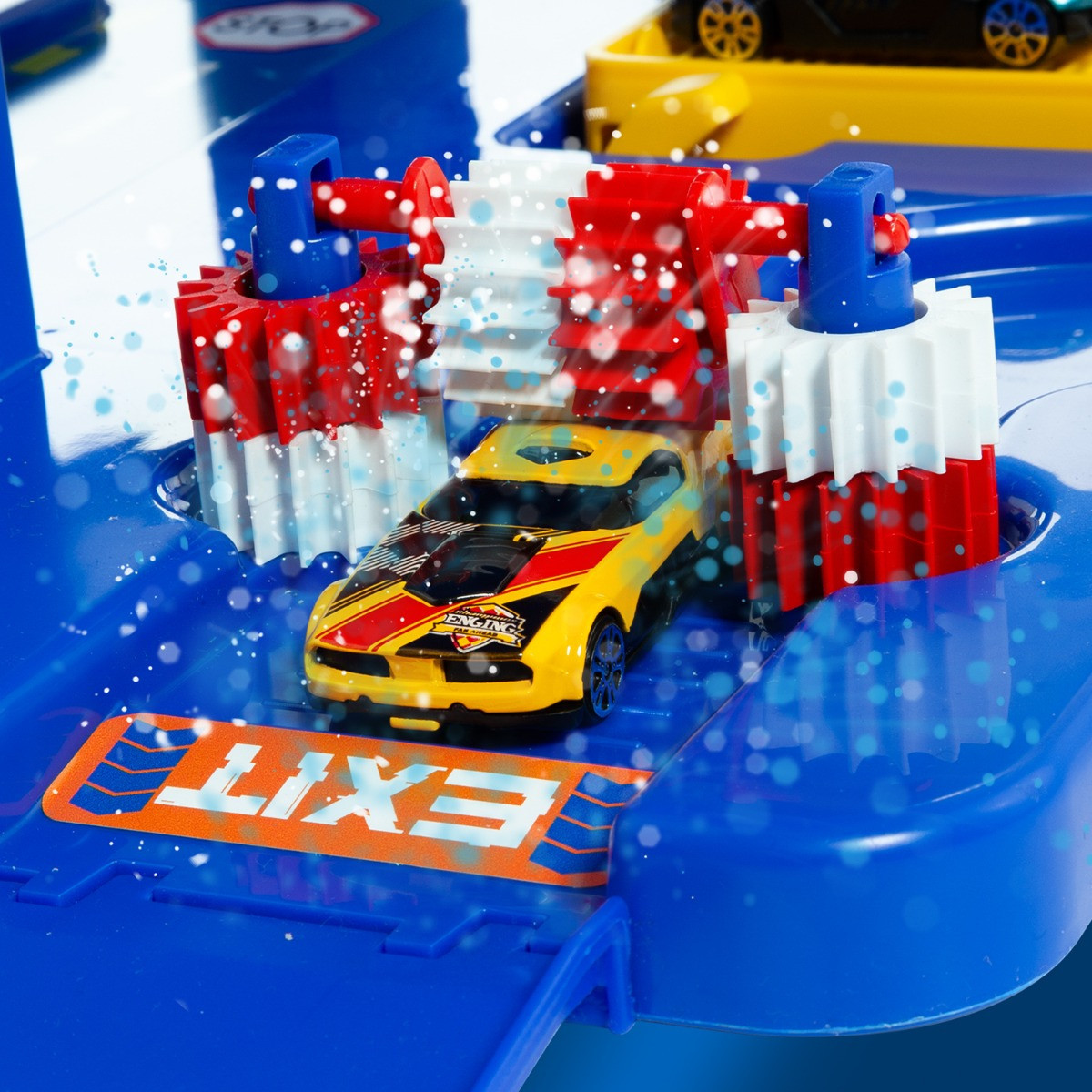 Blauer Kinderparkplatz 6 Etagen + 10 Autos + Spielmatte 05414/WEB4
