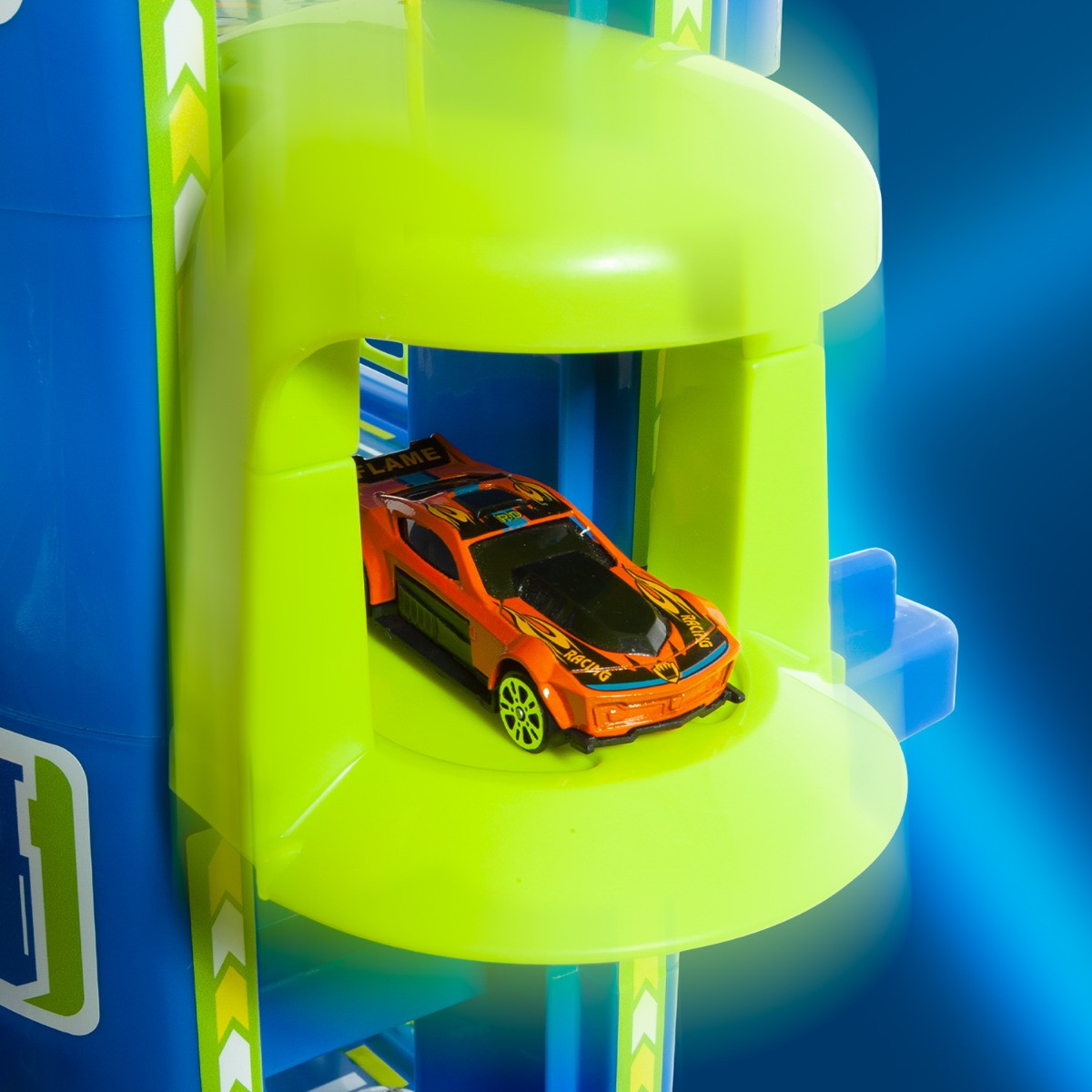 Blauer Kinderparkplatz 6 Etagen + 10 Autos + Spielmatte 05414/WEB4