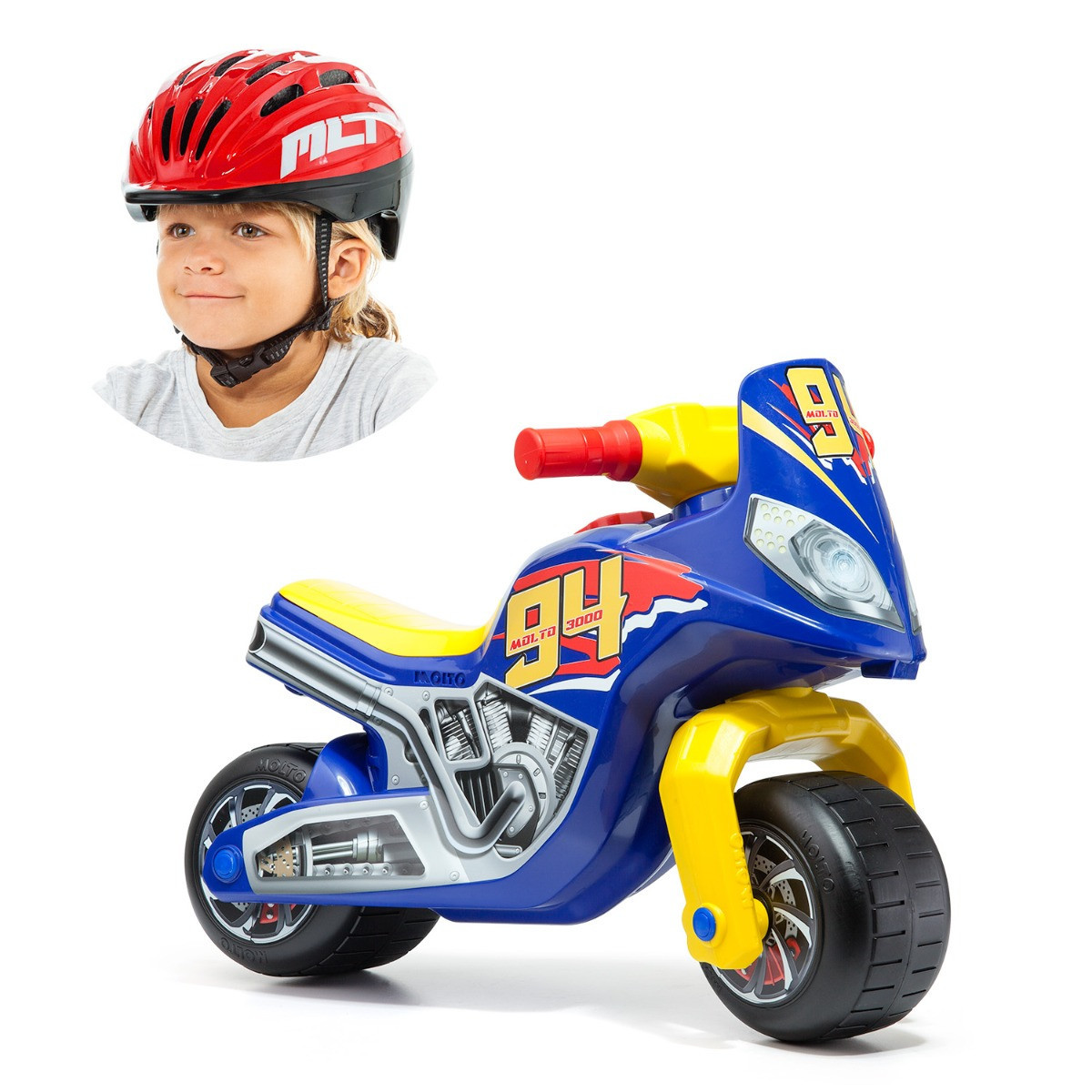 Moto Cross Race Aufsitzmotorrad + roter Helm 18223/WEB1
