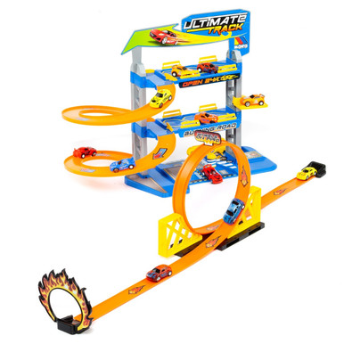 Parcheggio giocattolo con Looping + Pista + Accessori