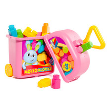 Moltó Pinker Baustein-Trolley. 20 Stück enthalten.