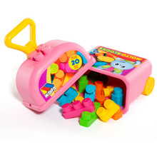 Moltó Pinker Baustein-Trolley. 20 Stück enthalten.