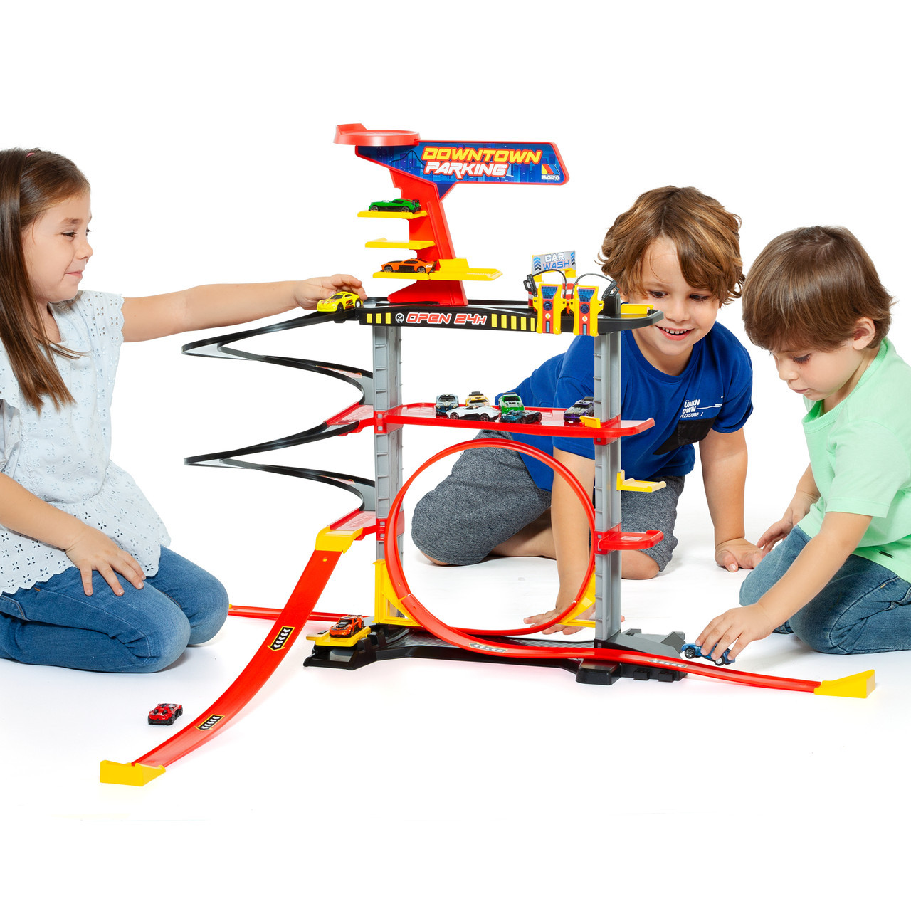 Downtown Spielzeug-Parkhaus mit 2 Etagen + 1 Looping