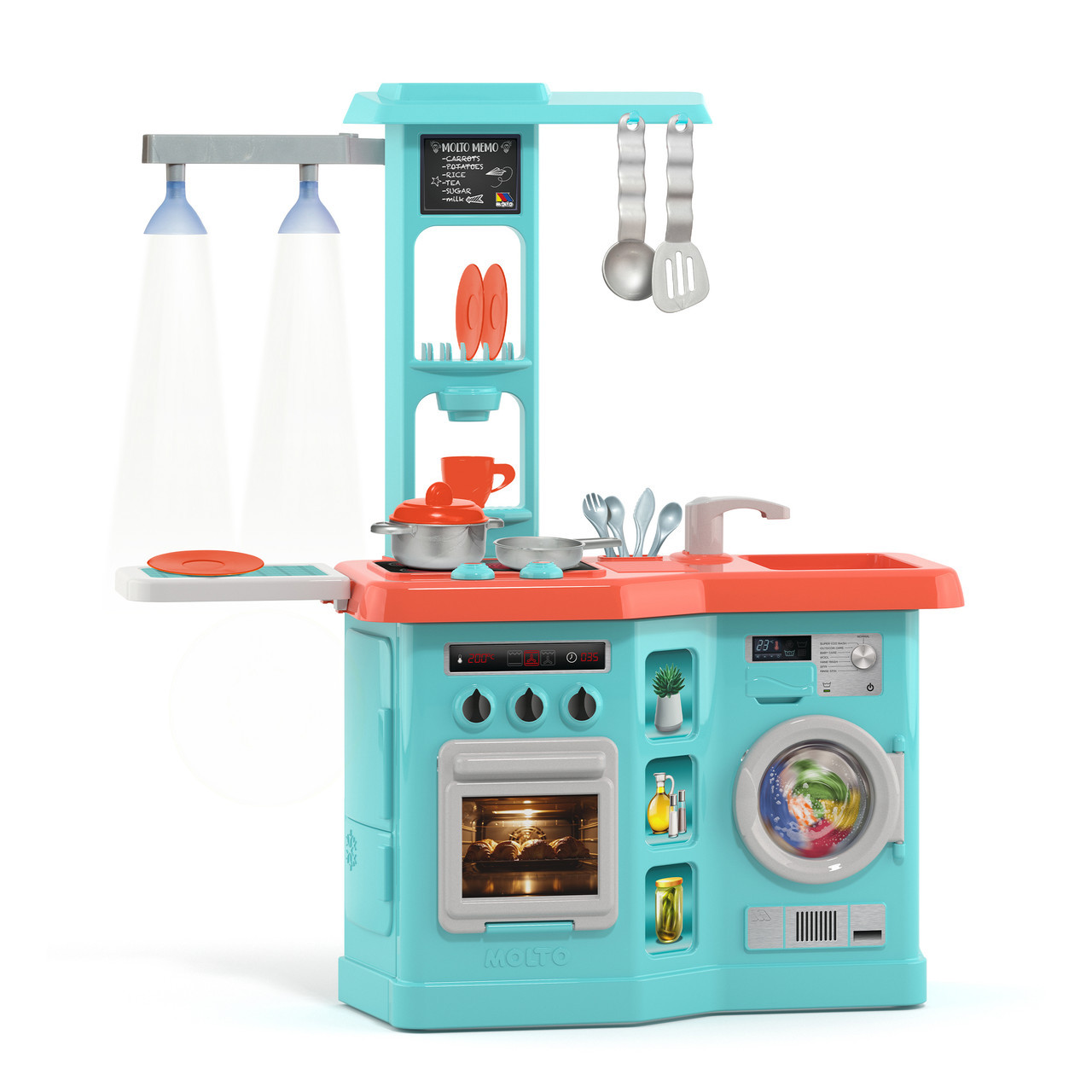 Cucina giocattolo elettronica Studio con luci e 12 accessori