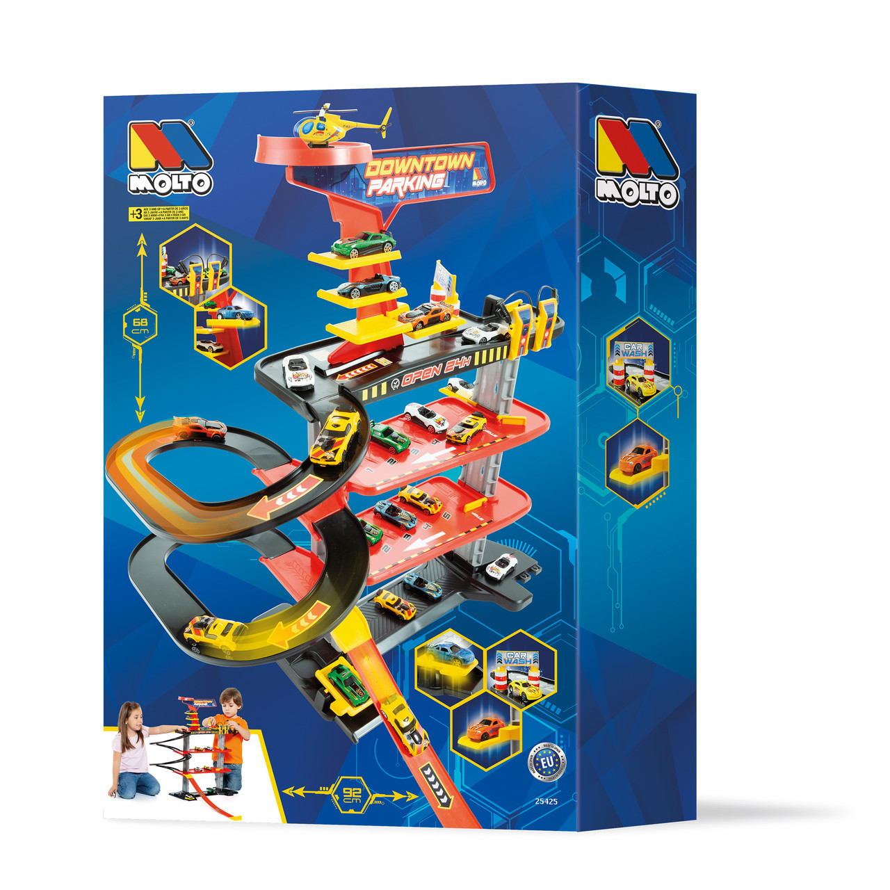 Parcheggio Giocattolo Downtown 4 Piani con Accessori Interattivi