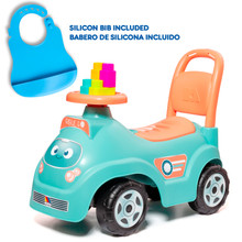 Cavalcabile RIBLIE GO Blu con 10 blocchi Moltó + Bavaglino in silicone