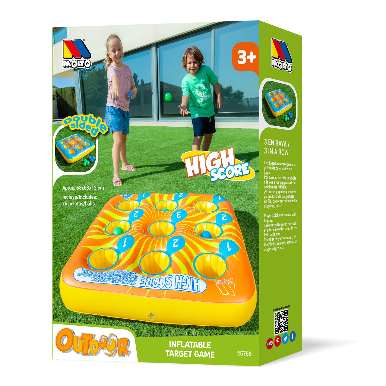 25759_30__56084.1750153107.1280.1280.jpg 3 en Ligne Jeu de Lancer Gonflable avec 6 Balles