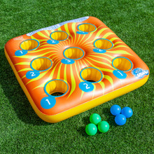 Gioco Gonfiabile di Lancio 3 in Fila con 6 Palline