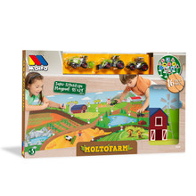 Bauernhof-Spielteppich mit 3 Traktoren und 12 Verkehrszeichen Moltó Farm