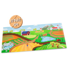 Tappeto gioco fattoria con 3 trattori e 12 segnali stradali Moltó Farm