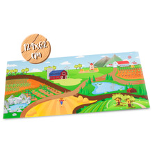 Tappeto gioco fattoria con 3 trattori e 12 segnali stradali Moltó Farm