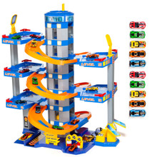 Molto Garage à jouets Bleu 6 Étages + 10 voitures