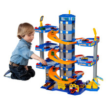 Molto Garage à jouets Bleu 6 étages + accessoires