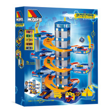 Molto Spielzeugparkhaus Blau 6 Etagen + 10 Autos + Spielmatte