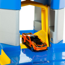Molto Spielzeugparkhaus Blau 6 Etagen + 10 Autos + Spielmatte