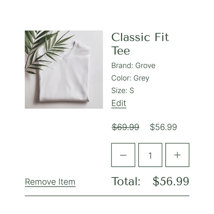 Grove cart item layout