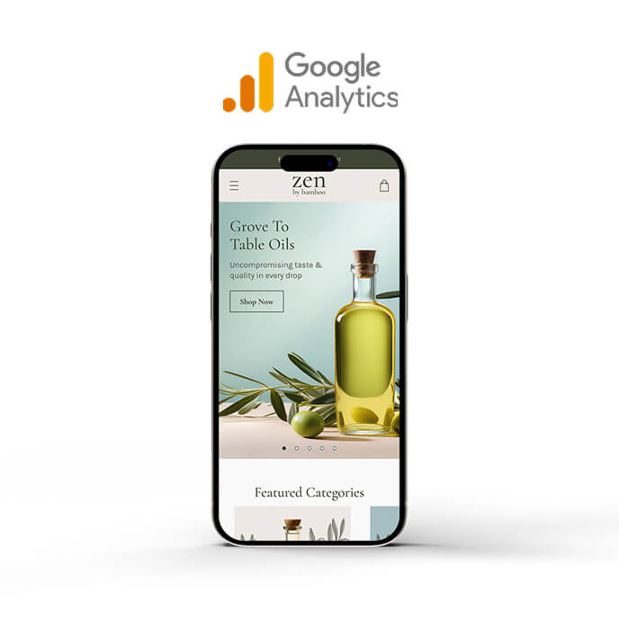 Mobile grove layout with Google Analytics logo
