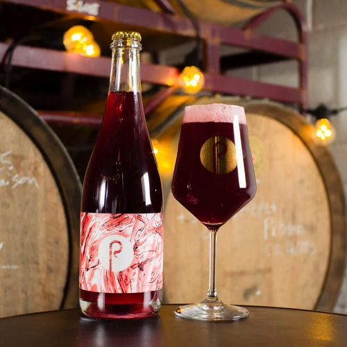 Pastore X Husk ~ Sanguineto ~ Tawny Port & Sauternes Barrel Aged Golden Ale Blend, Aged On Cherries 6% 750ml