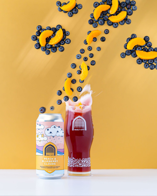 Vault City ~ Peach & Blueberry Clouds ~ 6.5% 440ml