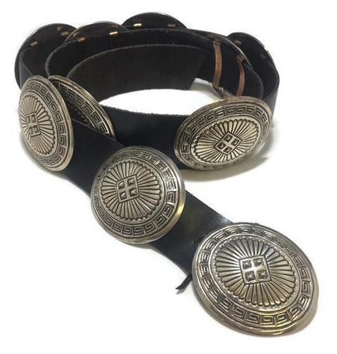 Old pawn concho black leather belt
Stamped as LM
Navajo Leon Martinez