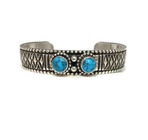 Johnathan Nez Ithica Peak turquoise cuff bracelet