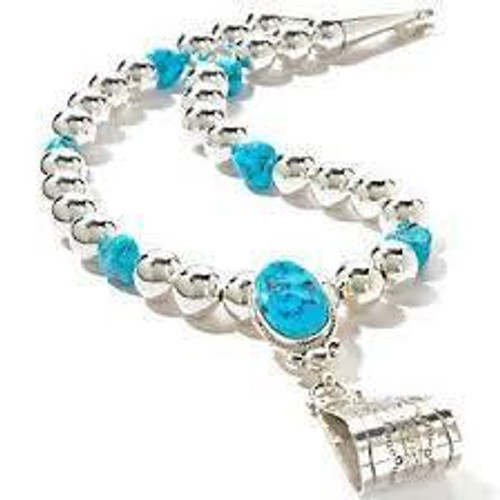 Silver Beaded and Turquoise Beaded Necklace