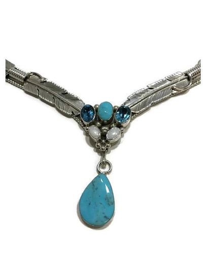 Chaco Canyon Couture Turquoise, Topaz, & Opal Necklace