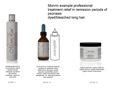 MONRIN RELIEF IN REMISSION PERIODS OF PSORIASIS + DYED/BLEACHED LONG HAIR PROFESSIONAL TREATMENT