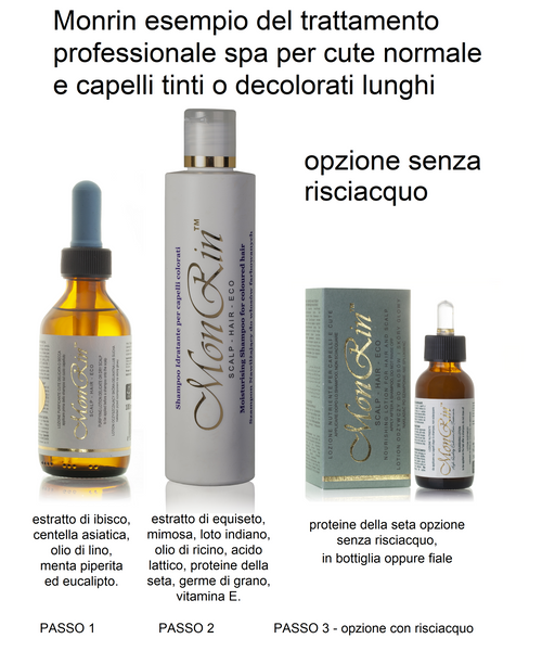 MONRIN CUTE NORMALE + CAPELLI TINTI/DECOLORATI LUNGHI TRATTAMENTO SPA PROFESSIONALE opzione SENZA risciacquo.