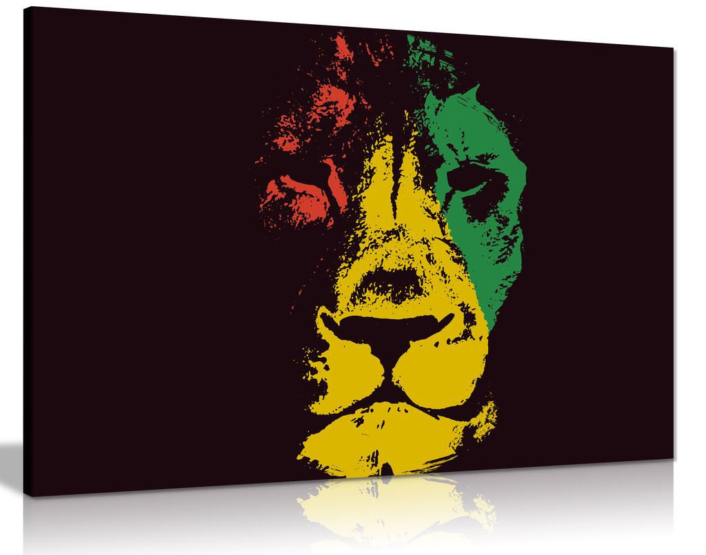 Jamaican Rasta Lion Canvas Wall Art Picture Print